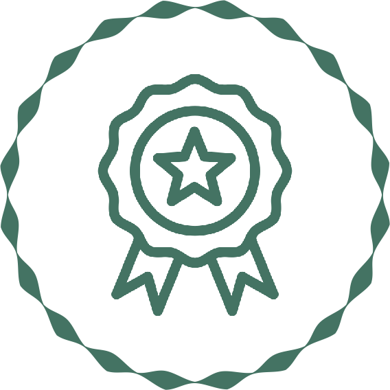 Medalla con estrella y cintas